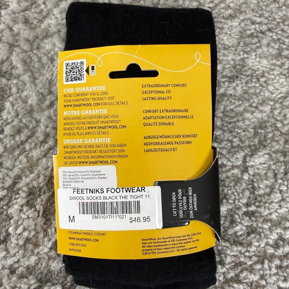 New Smartwool Size M Merino Wool Blend Warm Winter Tights Black Sleeveless Women